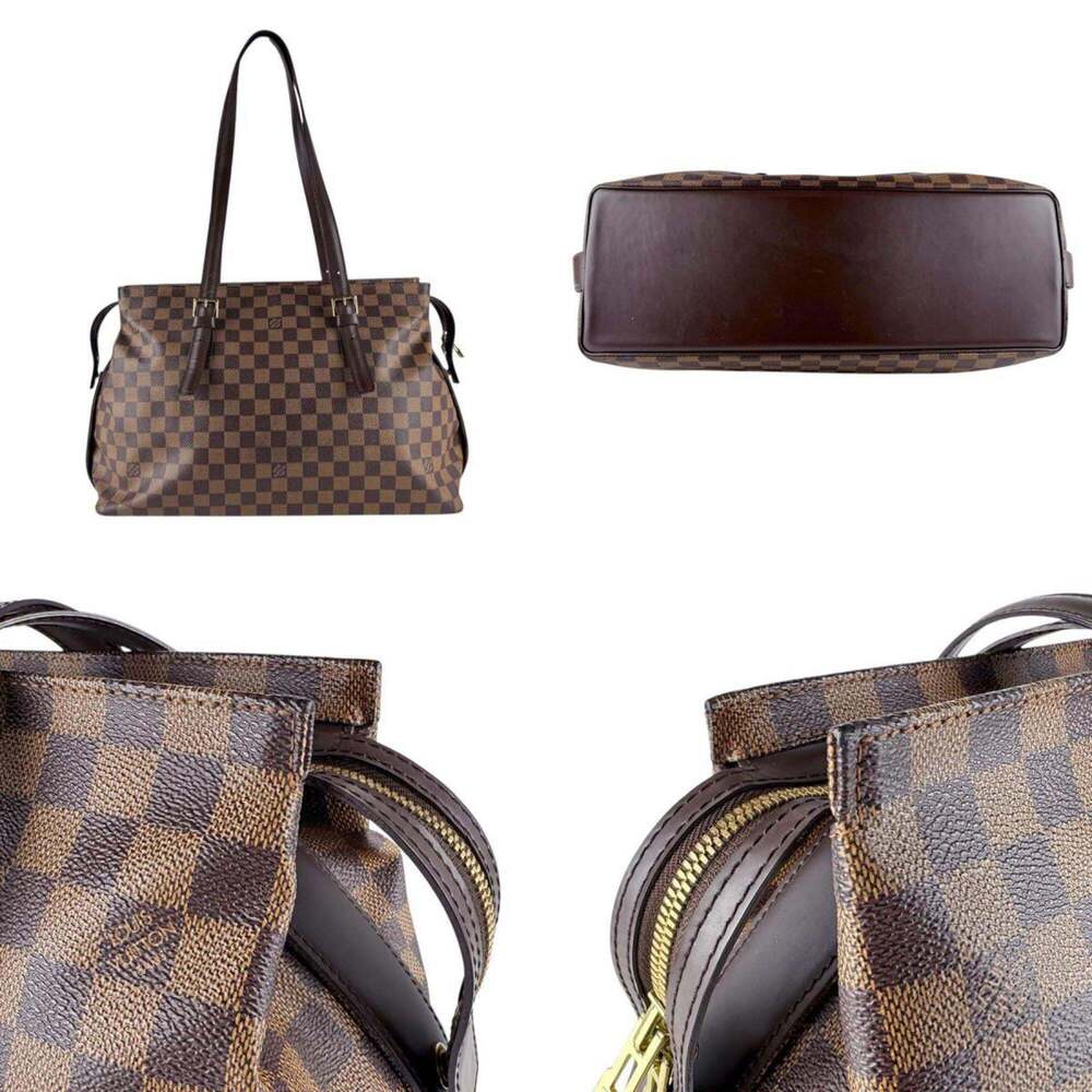 LOUIS VUITTON Authentic Brown Damier Leather Shoulder Bag - Picture 3 of 5